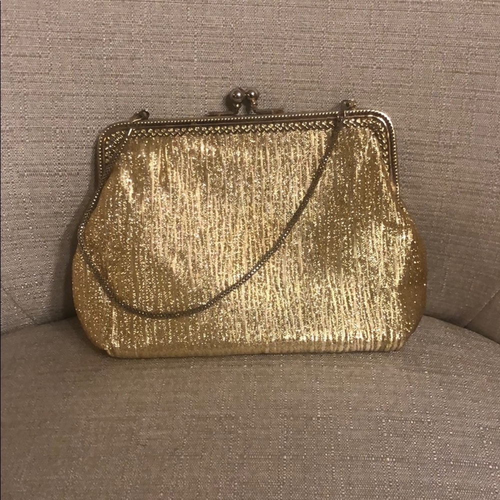 Vintage Gold lamé Purse Clutch